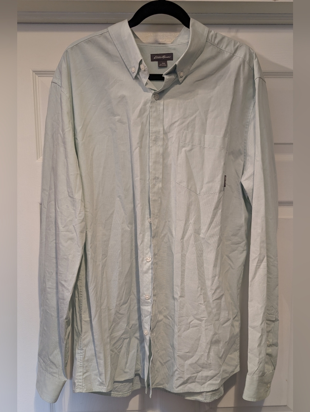 Eddie Bauer Mens Light Mint Green Classic Fit Long Sleeve Casual Button Down XLT